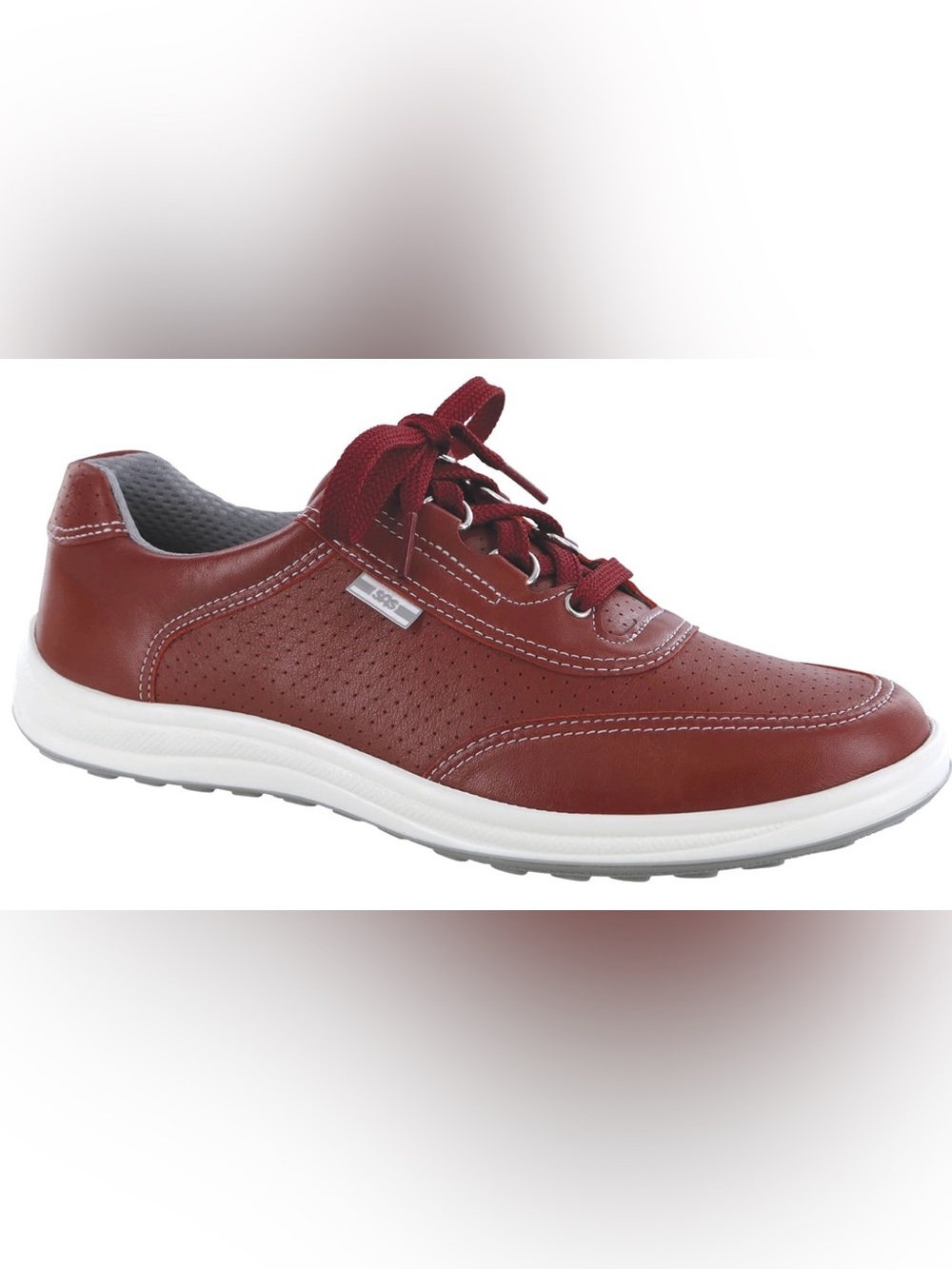SAS  Women's Sporty Lux Leather  Shoes Size 11.5 Narrow. Red. Pre-Owned